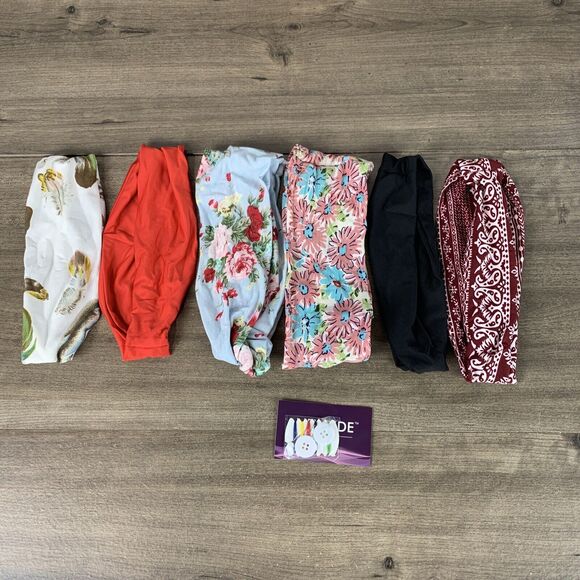 6 Pack Women Elastic Flower Printed Turban Head Wrap Headband Twisted Hair Band - Picture 2 of 12